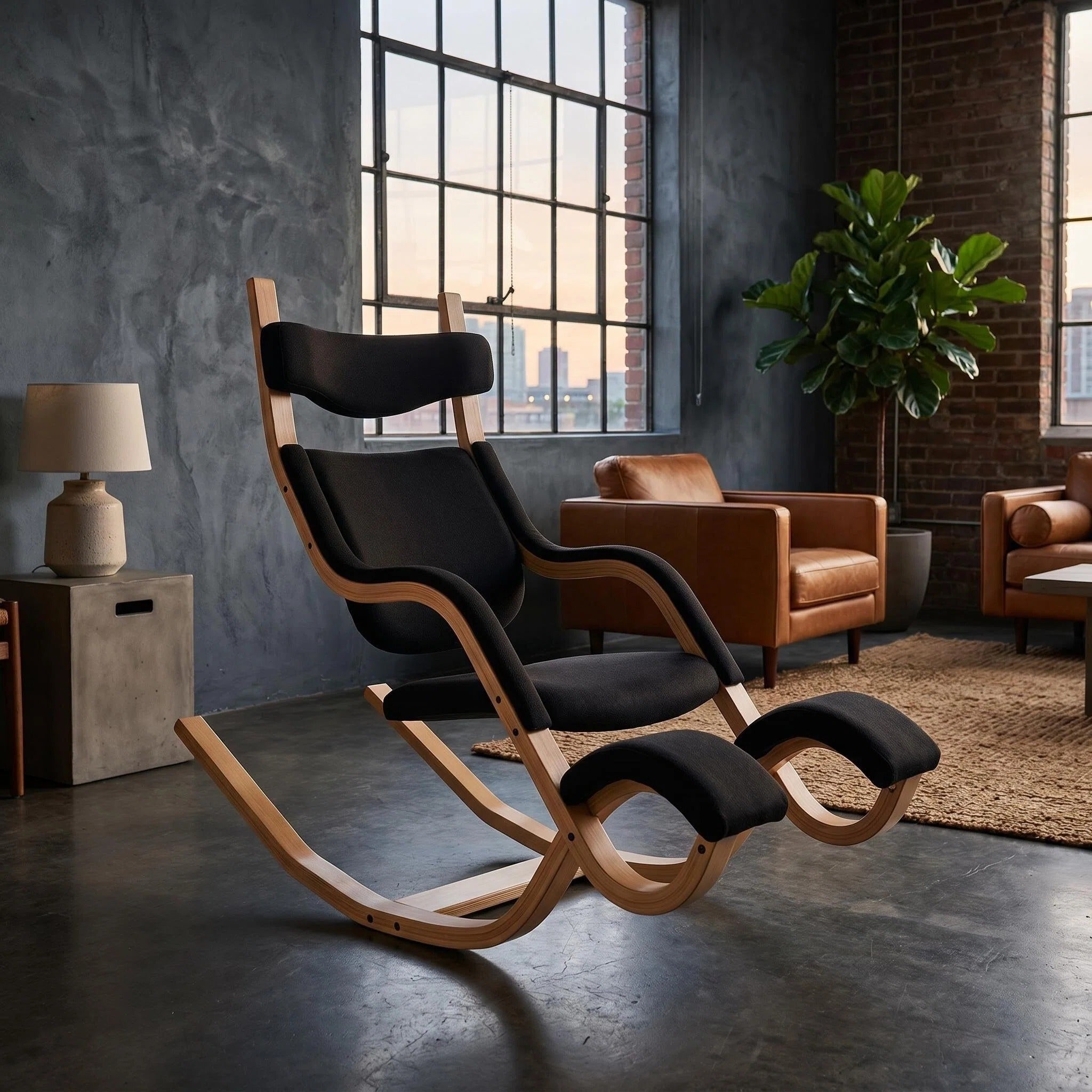 Curved Bentwood Rocking Chaise Lounge
