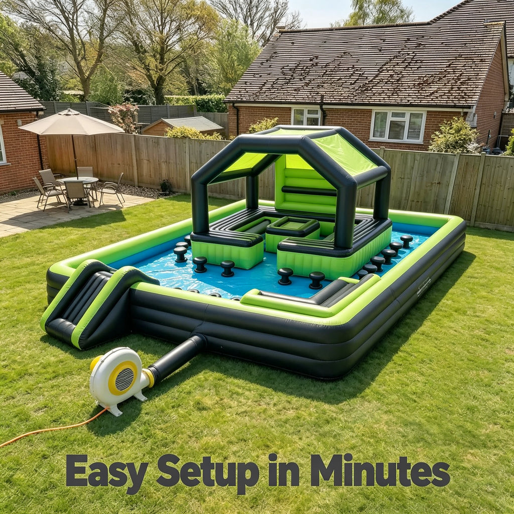 Giant Inflatable Pool with Slide  Canopy