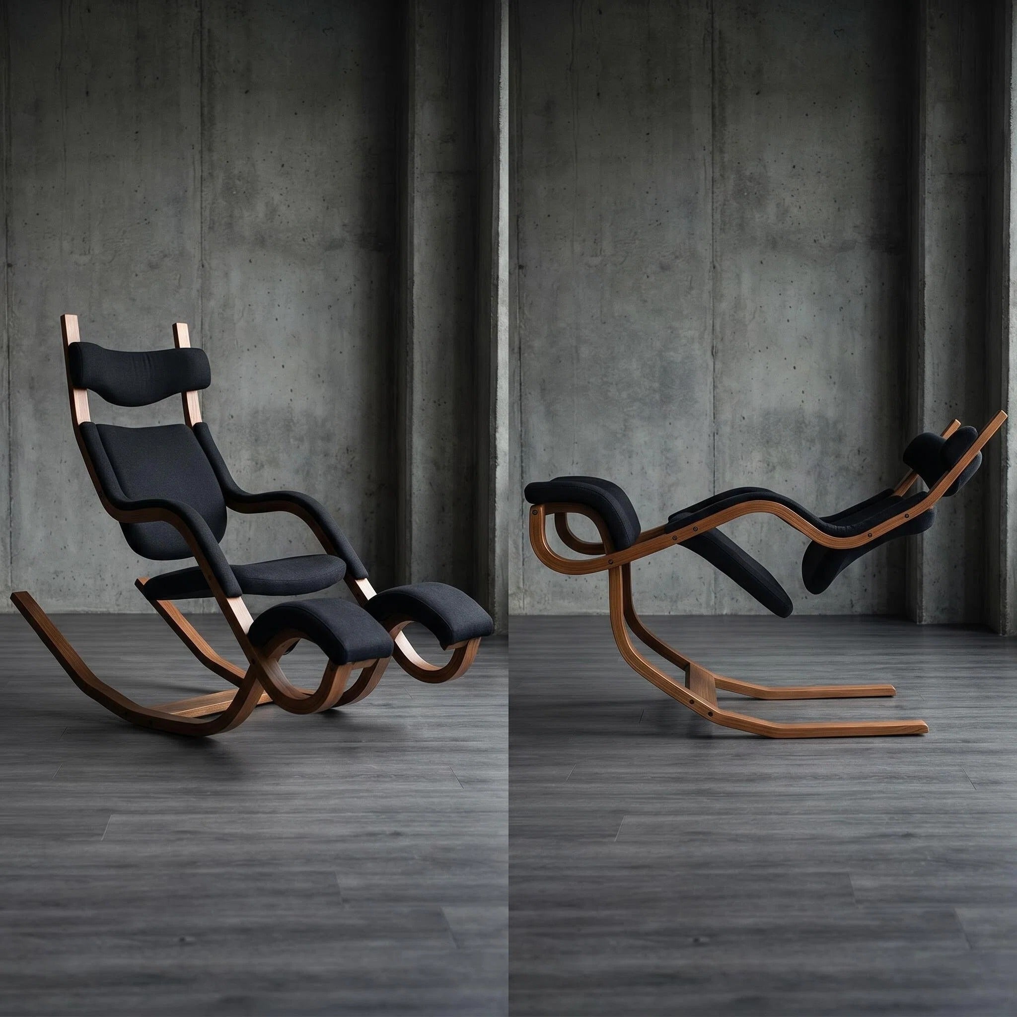Curved Bentwood Rocking Chaise Lounge