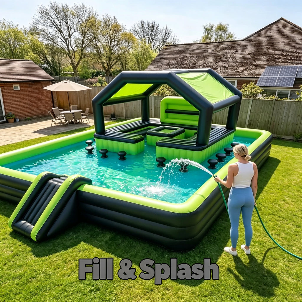 Giant Inflatable Pool with Slide  Canopy