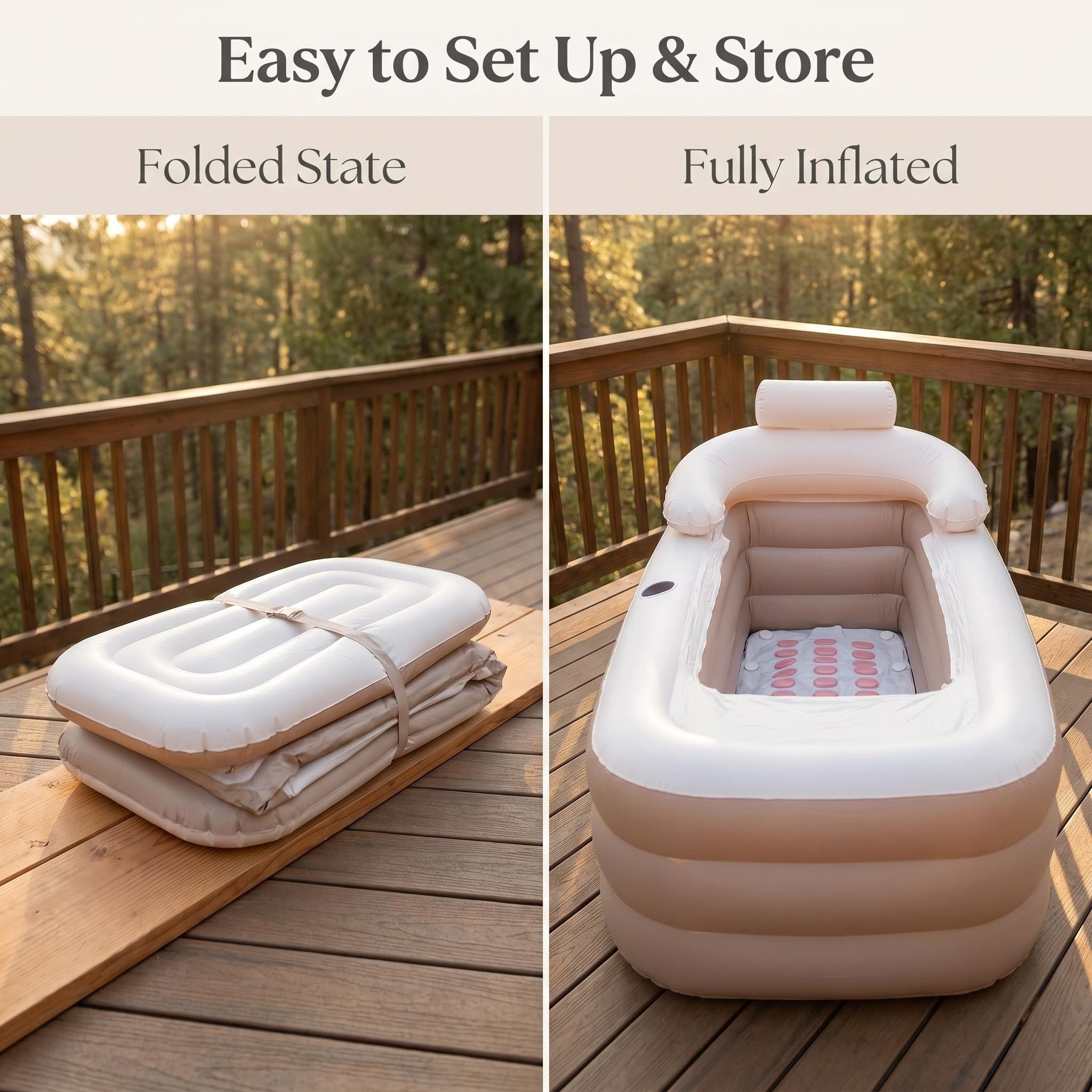 Inflatable Bathtub with Free Massage Mat - Personal Spa Tub