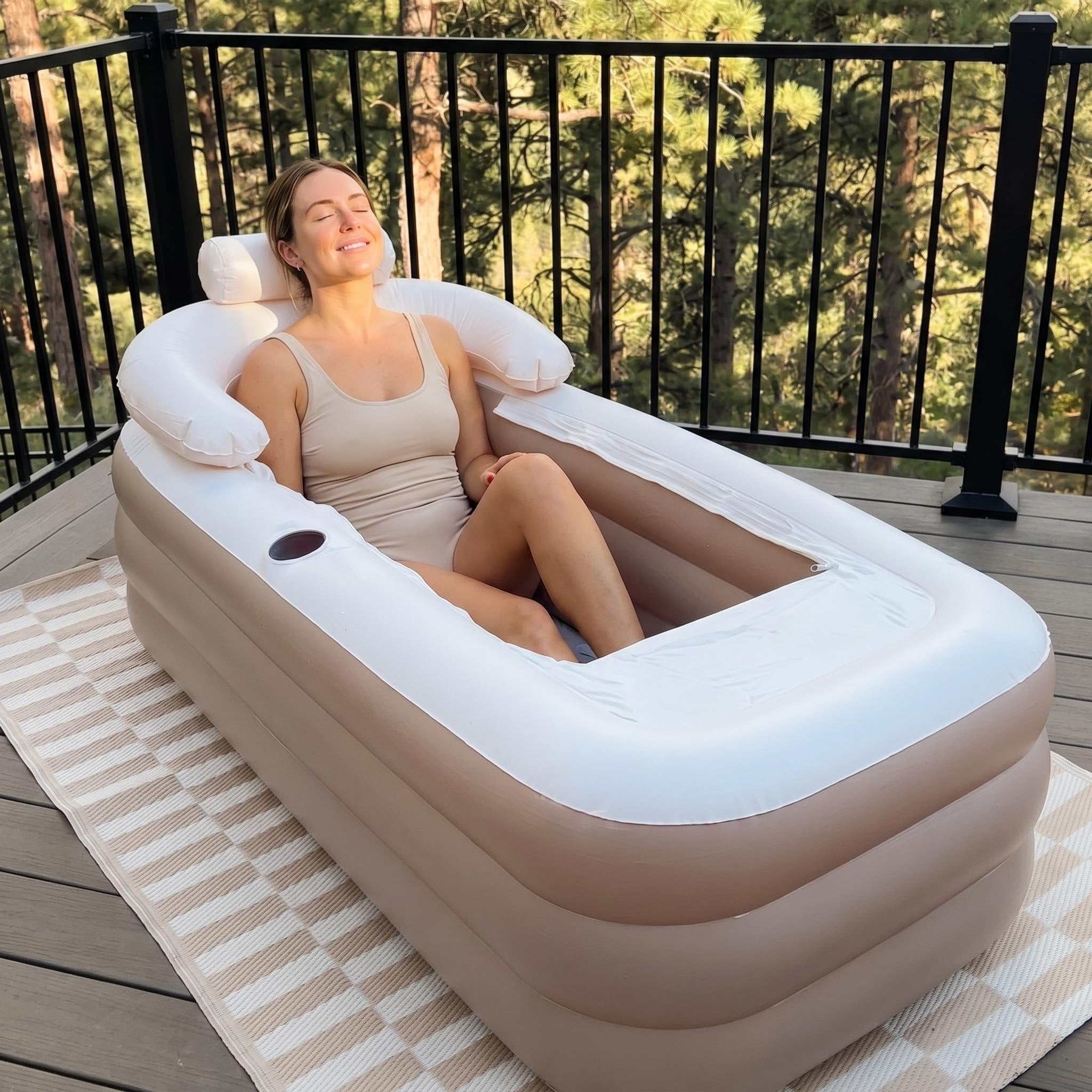 Inflatable Bathtub with Free Massage Mat - Personal Spa Tub