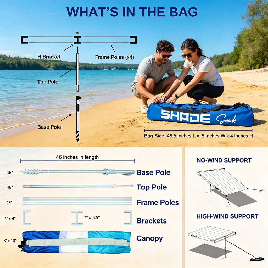 ShadeSock Wind Silent Beach Shade